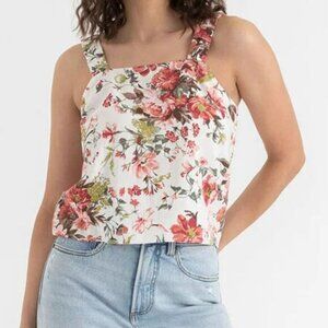 NWT Ricki's XXL Linen Blend Floral Tank Top